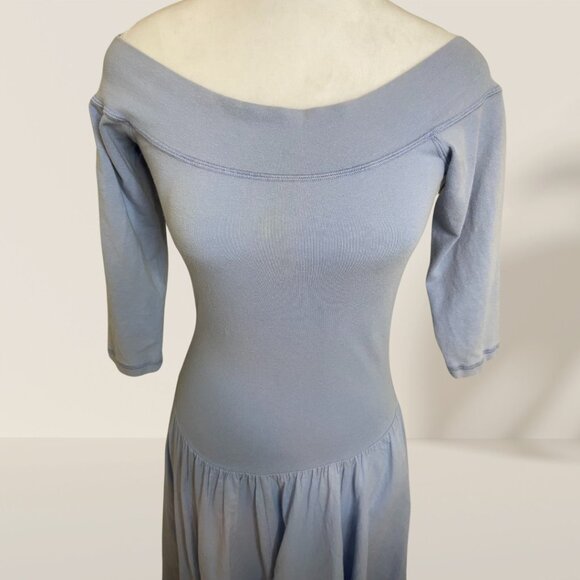 Luna Luz Off-Shoulder Blue Midi Dress - Size S - Picture 5 of 8